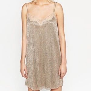 Zara Metallic Slip Dress